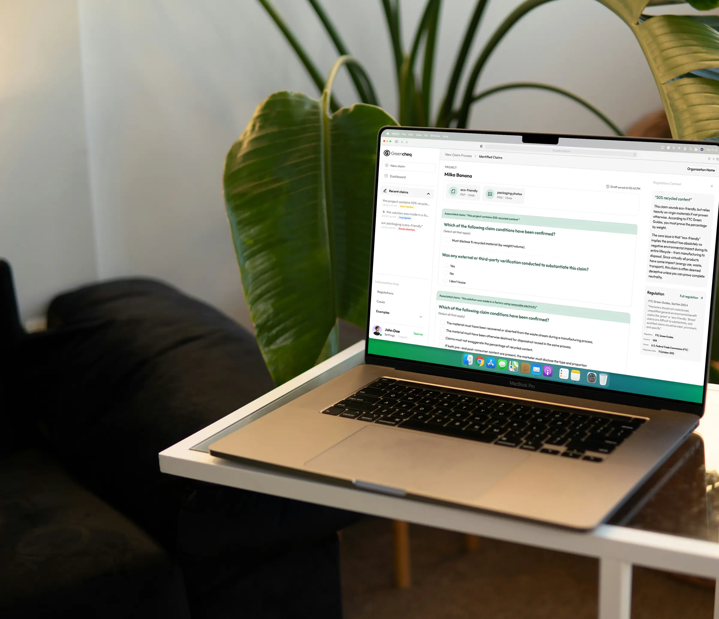 Greencheq on laptop