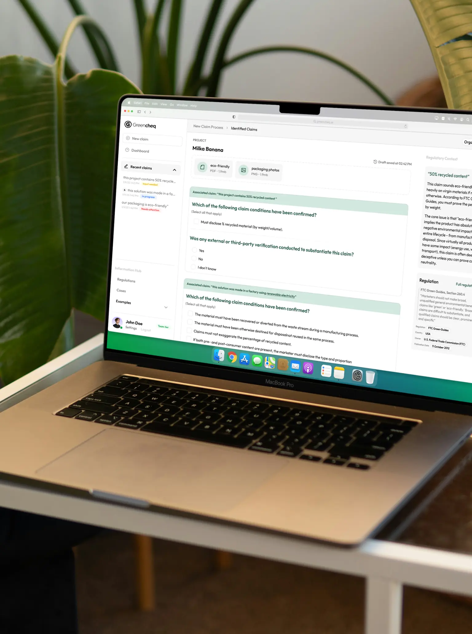 Greencheq on laptop